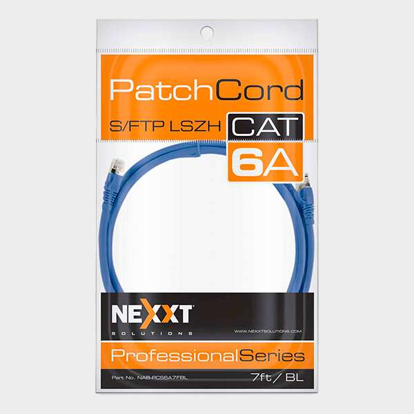 Patch Cord CAT 6A NEXXT SFTP LSZH Azul 2,1 m 2