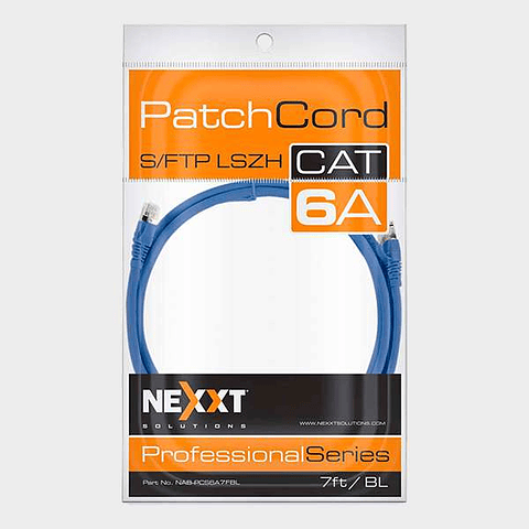 Patch Cord CAT 6A NEXXT SFTP LSZH Azul 2,1 m