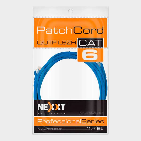Patch Cord CAT 6 NEXXT UTP Azul 0,3 m 3