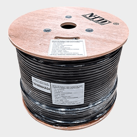 Cable FTP Cat 6A NHTD 305m 4 Pares 23AWG Exterior Blindado Negro