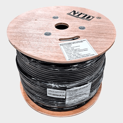 Cable SFTP Cat 6A NHTD 305m 4 Pares 23AWG Exterior Blindado Negro