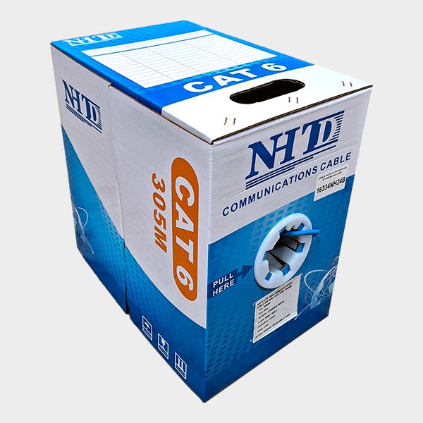 Cable Patch UTP Cat 6 NHTD 305m 4 Pares 24AWG LSZH Multifilar Azul 1