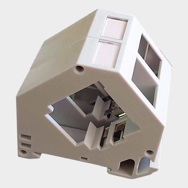 Adaptador para Riel DIN Keystone 2 Puertos Plástico 3