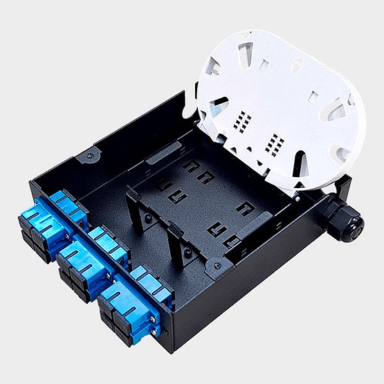 Cabecera Fibra Óptica Riel DIN 12 fibras SC interior