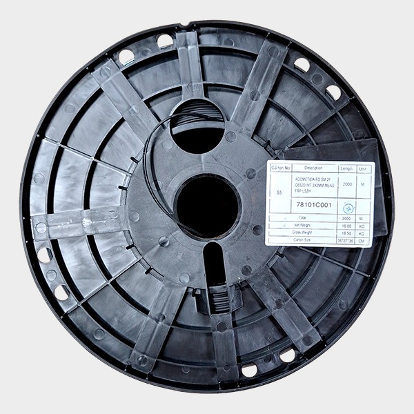 Cable Acometida Fibra Óptica Monomodo Interior, 2 Fibras, LSZH, 2000m 2