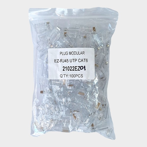 Plug Modular EZ-RJ45 UTP CAT6 100 unidades 1.2mm 1