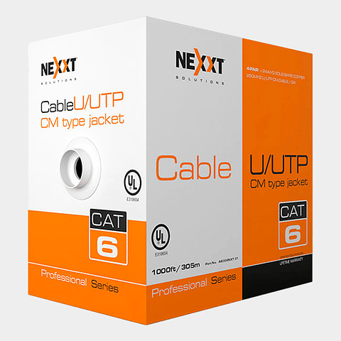 Cable UTP Cat 6 NEXXT 24AWG 305m 4 Pares Gris CM