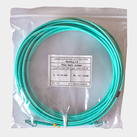 Jumper LC/LC Multimodo Duplex OM3 LSZH Celeste 7m