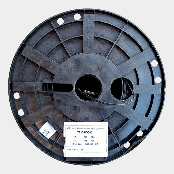 Cable Acometida Fibra Óptica Monomodo Exterior Mensajero, 2 Fibras, LSZH 1000m 2