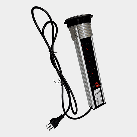 Tomacorriente Embutido para Escritorio  y Cargador 3 Módulos 16A 2 USB