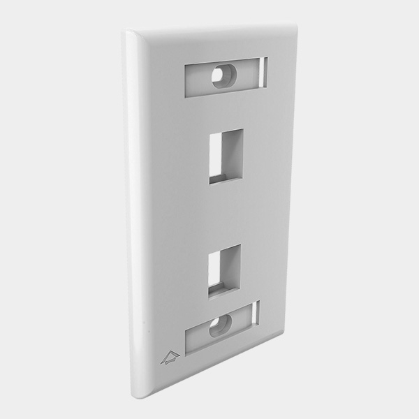 Faceplate Fisacesso Furukawa plano 2 posiciones Glossy blanco 1