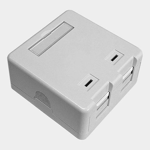 Roseta Modular 2 Puertos Keystone RJ45 Vacío Blanco