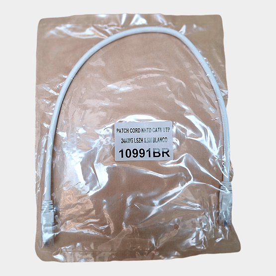 Patch Cord CAT 6 NHTD UTP LSZH Blanco 0.5 m