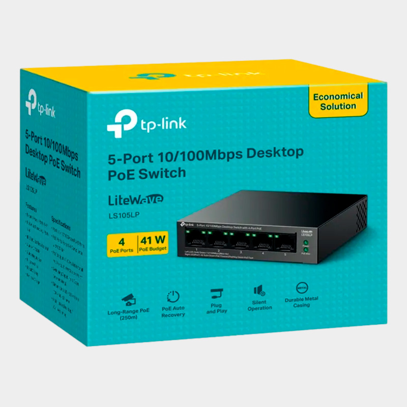 Switch TP-Link LS105LP 5 Puertos 10/100 4 PoE+ 5