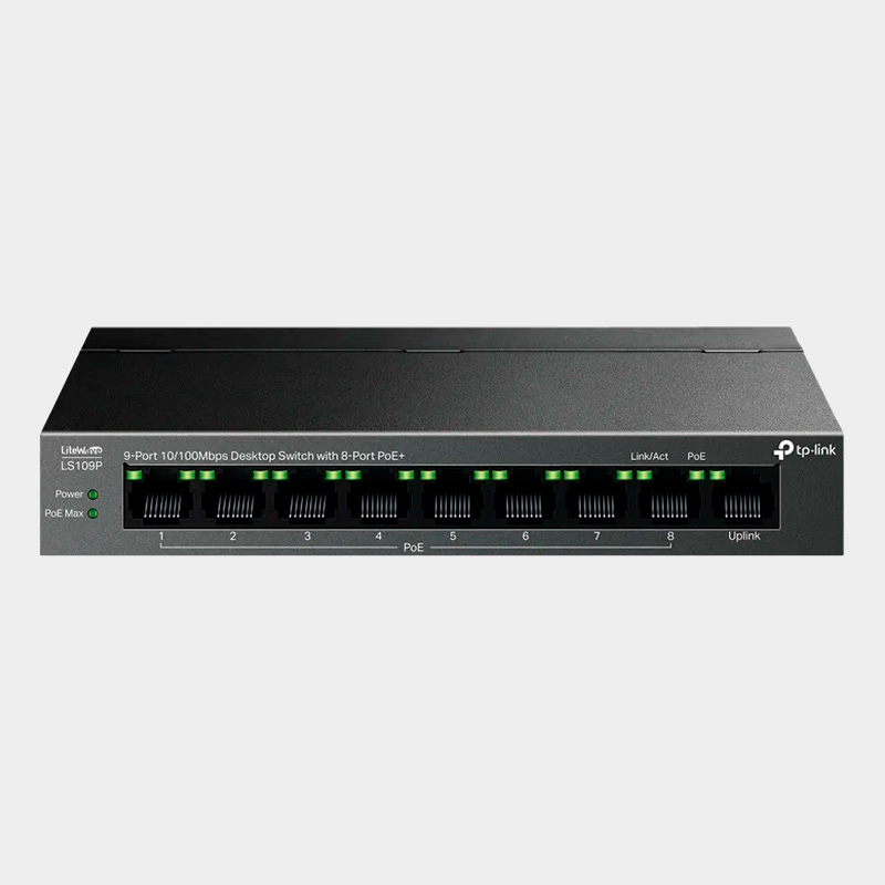 Switch TP-Link LS109P 9 Puertos 10/100 8 PoE+ 1