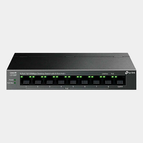 Switch TP-Link LS109P 9 Puertos 10/100 8 PoE+