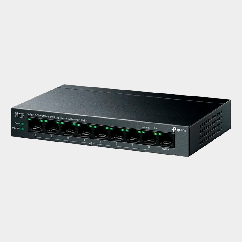 Switch TP-Link LS109P 9 Puertos 10/100 8 PoE+ 3