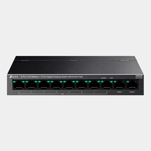 Switch TP-Link LS1210P 8 Puertos 10/100 PoE+ y 2 Puertos Gigabit