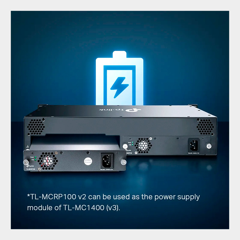 Chasis TP-Link para Montaje en Rack 14 Convertidores de Medios TL-MC1400 4