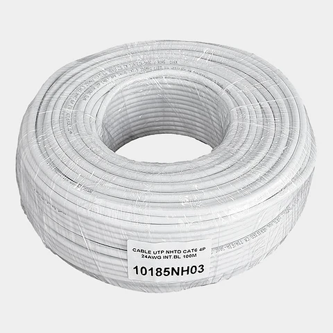 Cable UTP Cat 6 NHTD 100m 4 Pares 24AWG Blanco