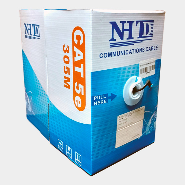 Cable UTP Cat 5E NHTD 305m 4 Pares 24AWG Exterior con Gel Negro 1