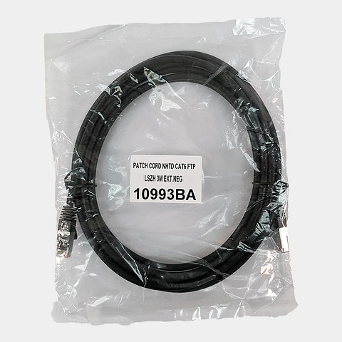 Patch Cord CAT 6 NHTD FTP LSZH Exterior Negro 3 m