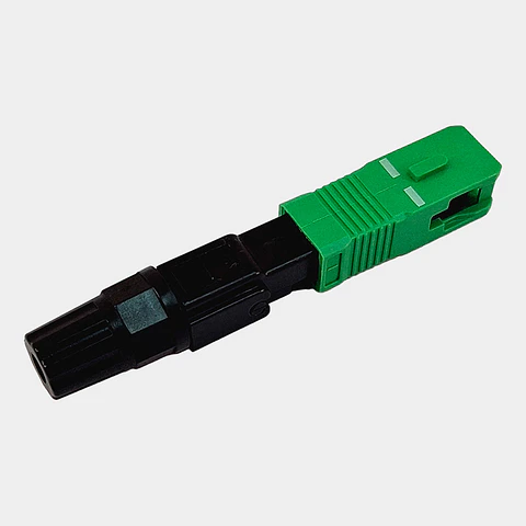 Conector Rápido de Fibra Óptica SC/APC en Línea con Tapa Abatible