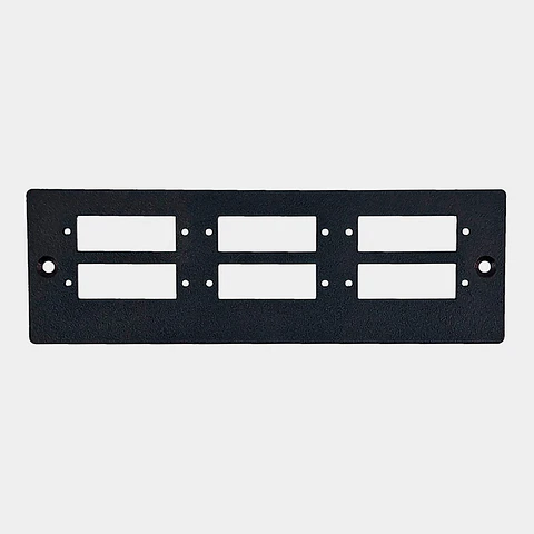 Panel Vacío de Fibra Óptica para 6 Adaptadores SC Dúplex 125×40 mm