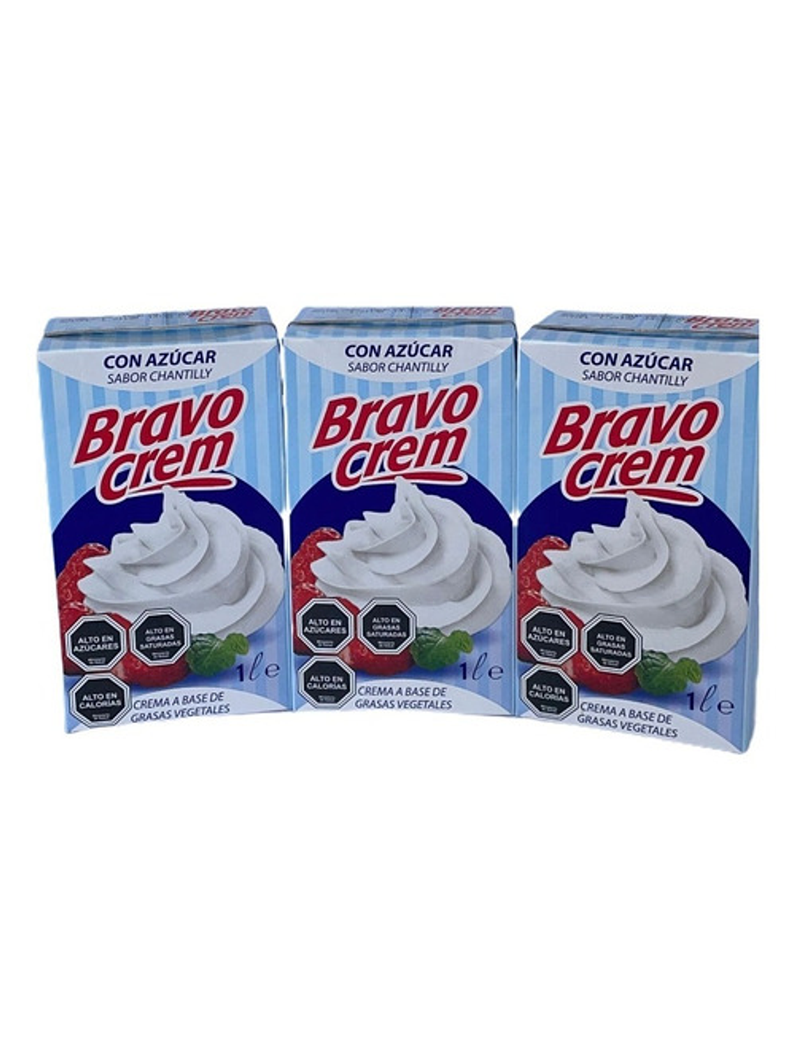 Pack 3 Cremas Chantilly Bravo Crem 1 Litro 1