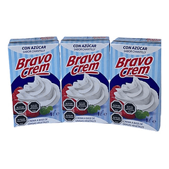 Pack 3 Cremas Chantilly Bravo Crem 1 Litro