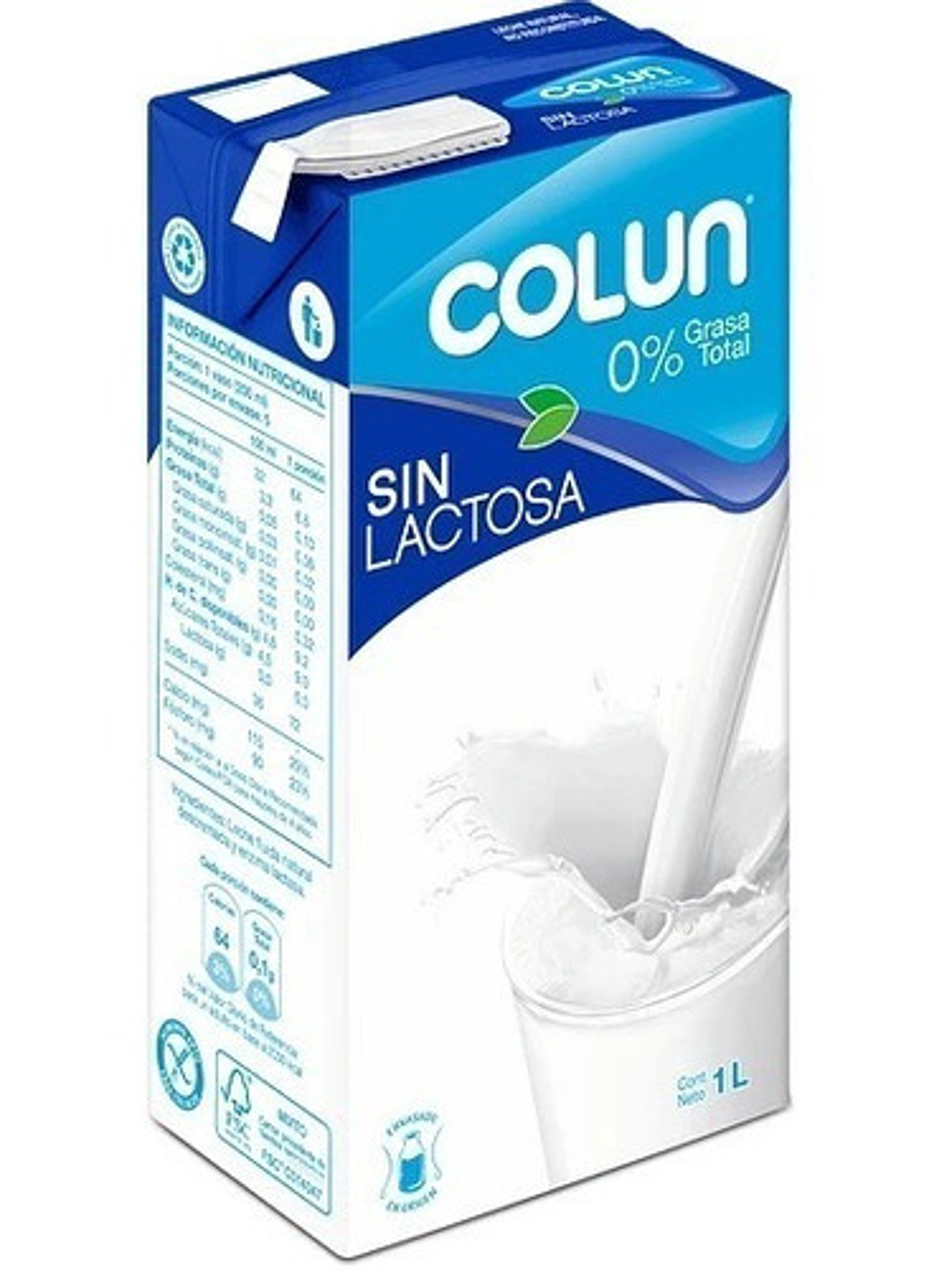Leche Colun Descremada Sin Lactosa 1 Lt 1