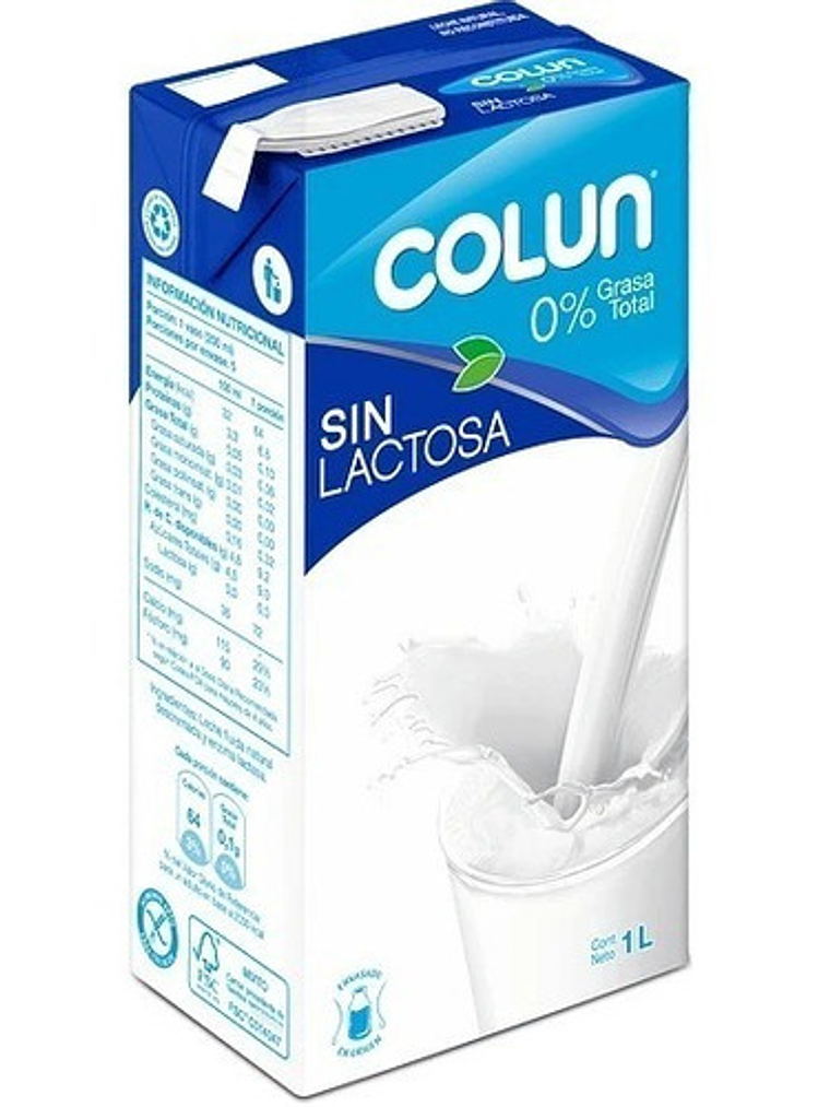 Leche Colun Descremada Sin Lactosa 1 Lt 1