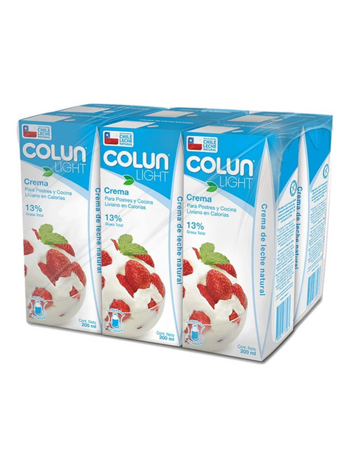 Crema Para Postres Y Cocina 6 Unid Colun Light 200ml 1