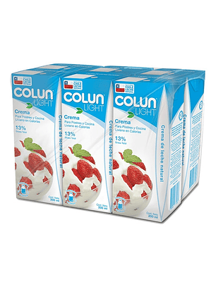Crema Para Postres Y Cocina 6 Unid Colun Light 200ml