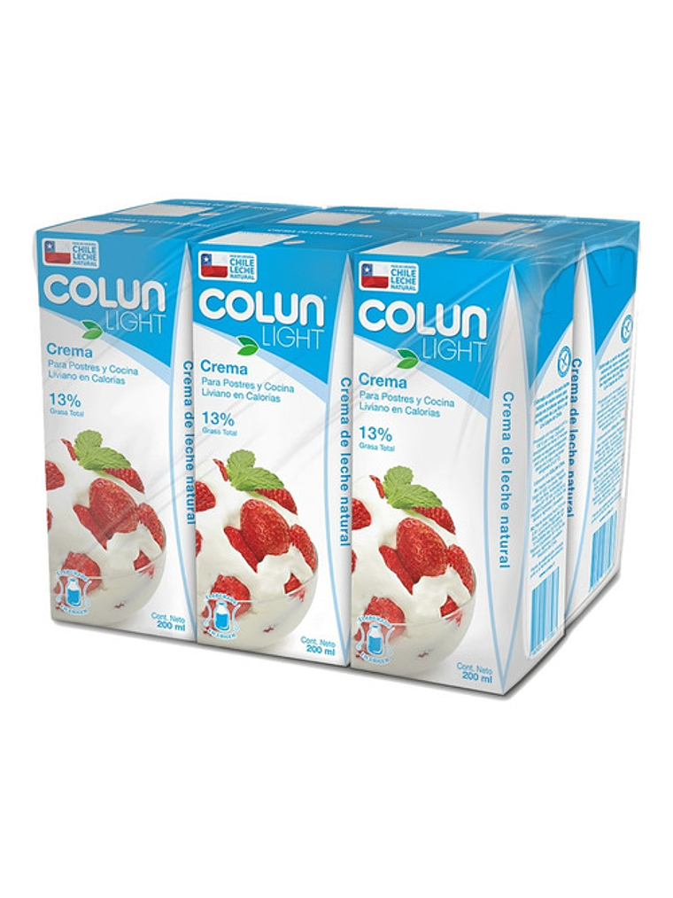 Crema Para Postres Y Cocina 6 Unid Colun Light 200ml 1
