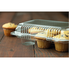Envase Plástico Para 6 Cupcake O Muffin 10 Unid 25x19x8,8 Cm