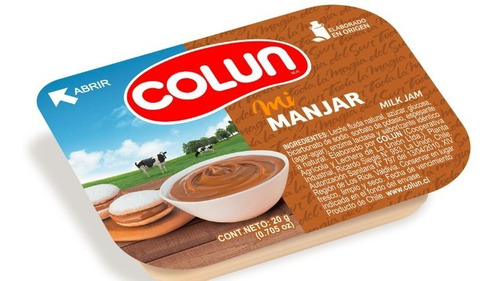 Manjar Colun Porción Individual Pack 20grs Caja x120 Unid