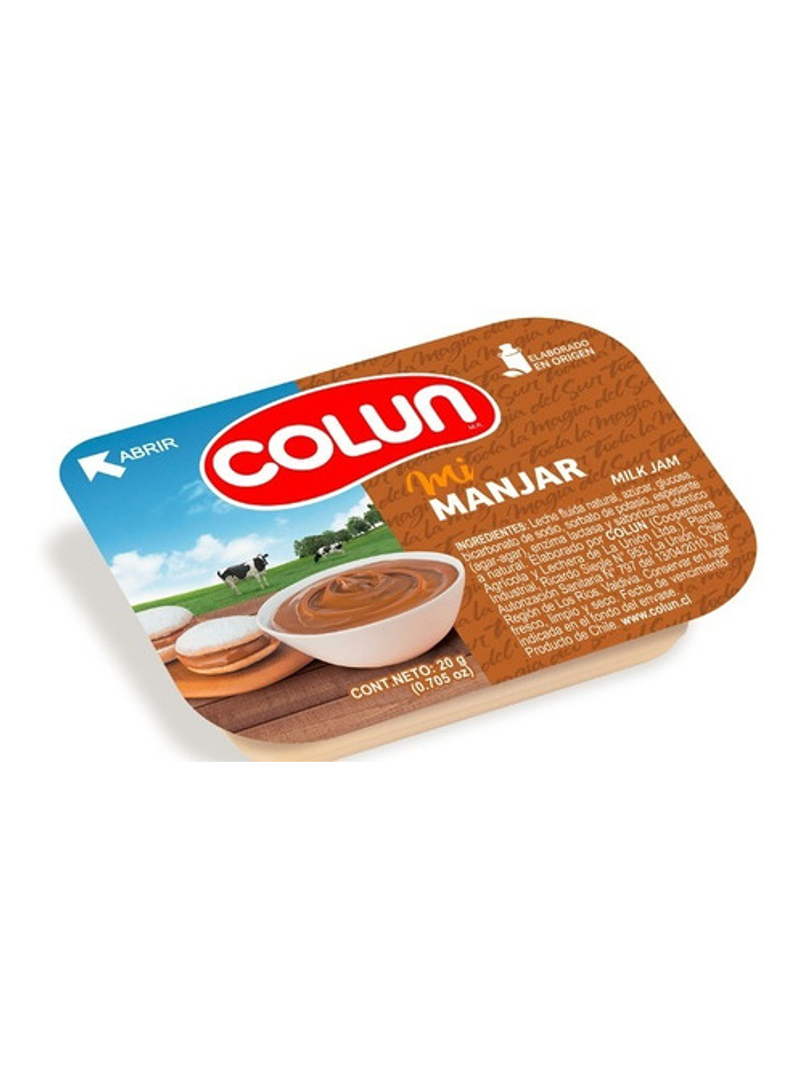 Manjar Colun Porción Individual Pack 20grs Caja x120 Unid 1