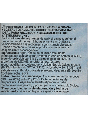 Crema Vegetal Montamix Puratos 1 Litro