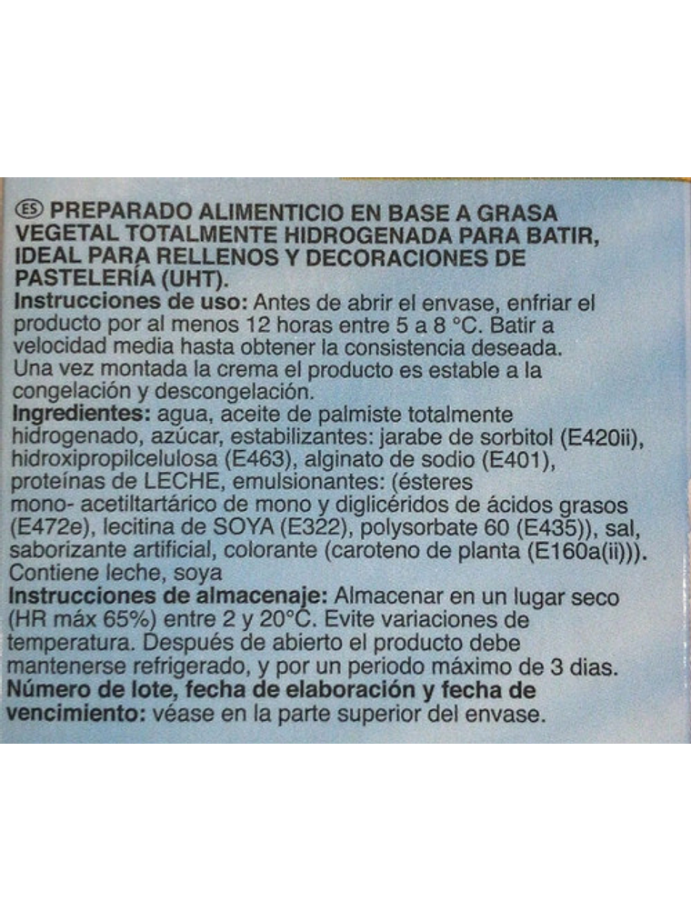 Crema Vegetal Montamix Puratos 1 Litro 2