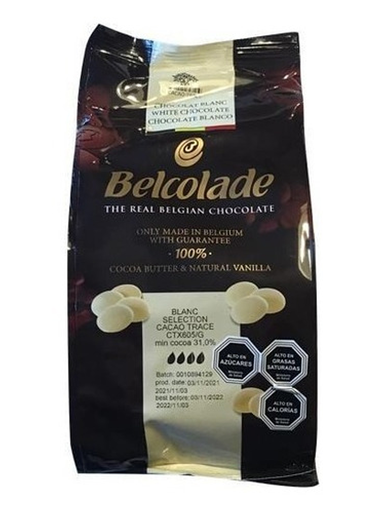 Cobertura De Chocolate Belcolade Blanco 31% Cacao 2