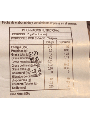 Galleta Alfajor Tío Nino Bolsa 800 Gr 100 Unid Aprox Vegana
