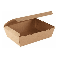 50 Unidades Caja Cartón Kraft Sin Ventana 1600 Ml