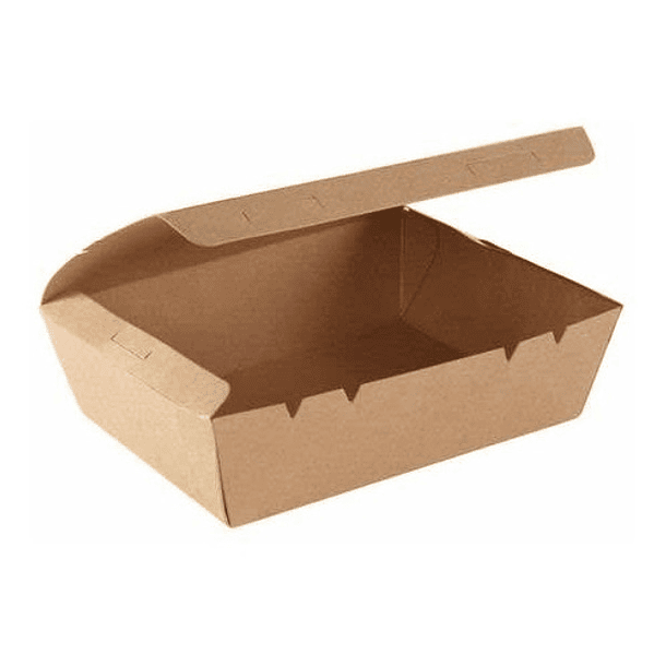 50 Unidades Caja Cartón Kraft Sin Ventana 1600 Ml 1