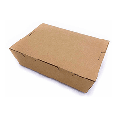 50 Unidades Caja Cartón Kraft Sin Ventana 1600 Ml