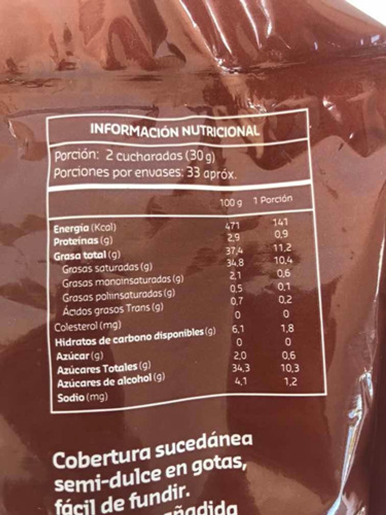 Cobertura De Chocolate Puratos Cover Pastelería  Sin Azúcar 1kg 3