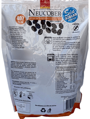Cobertura De Chocolate Neucober 407 Sin Azucar Sin Gluten 1 kg