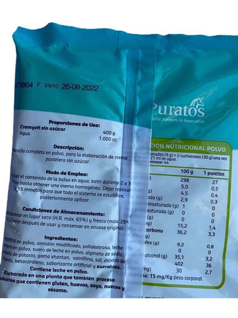 Crema Pastelera Sin Azúcar Puratos Cremyvit 2