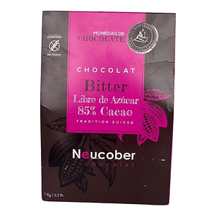 Chocolate Neucober Bitter 85% Cacao Sin Azúcar Sin Gluten 1 kg