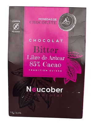 Chocolate Neucober Bitter 85% Cacao Sin Azúcar Sin Gluten 1 kg
